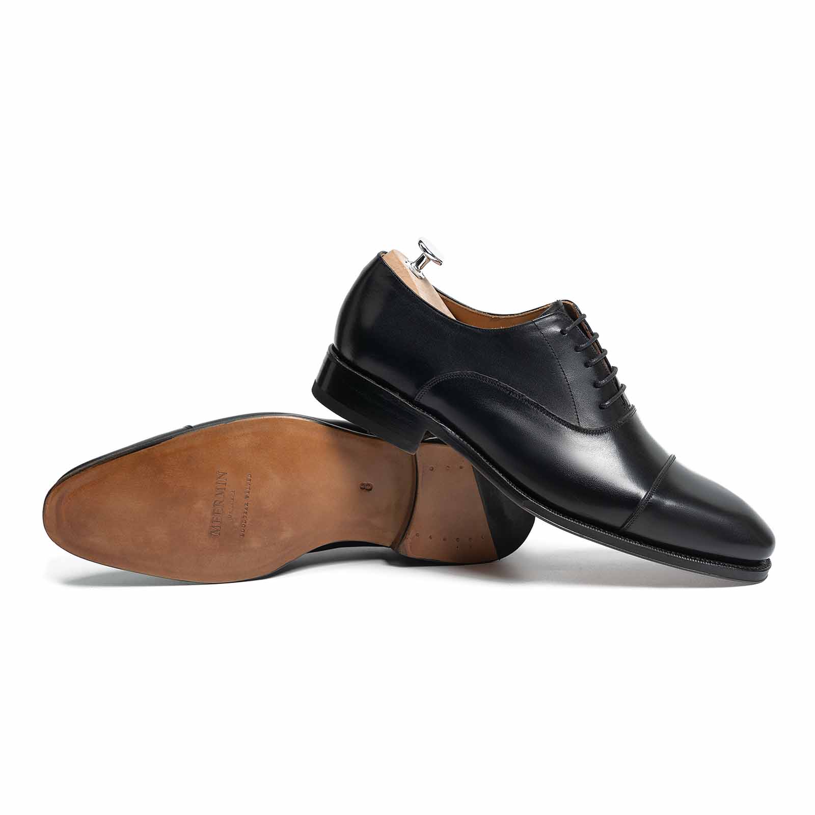 Meermin Elton Mens Black Dress Shoes UK Size 10 E, Preowned With Box And Shoebag 101540 - BLACK CALF - E – Meermin Shoes - Europe main image 3